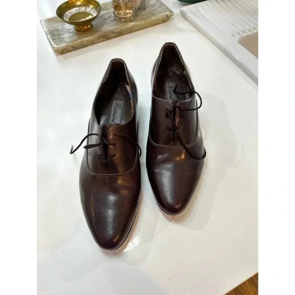 Basini Mens Leather Upper Pointed Toe‎ Lace-Up Dress Shoes Dark Brown Size 12 main image 5